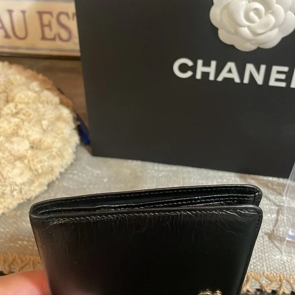 Chanel Black Caviar Leather Wallet Cash, Credit Card, Zip Coin Compartments - Picture 8 of 9